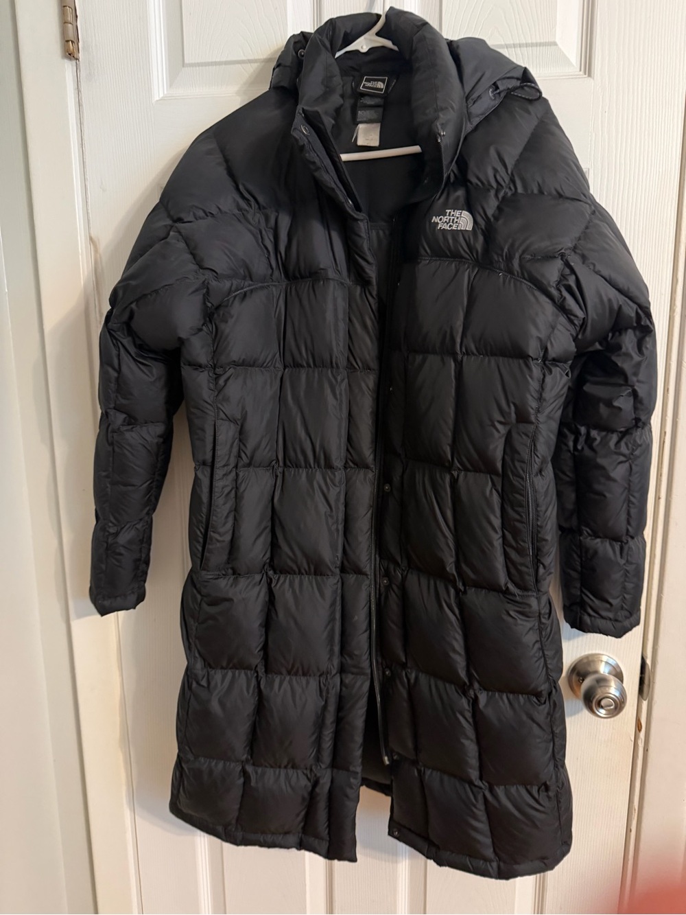 The North Face Women's Black Long Puffer Coat with Hood